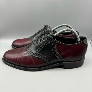 Bostonian Oxfords Men’s Size 8 Classic Foot Saver Burgundy Black Made in USA‎